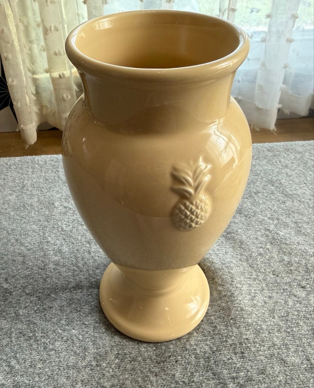 Hallmark Signature Cream Ceramic Pineapple Vase 10 Inch